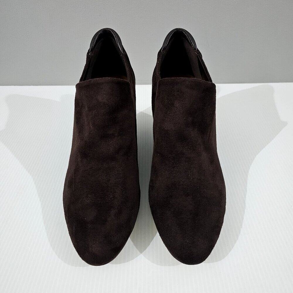 Donald Pliner Tanah Wedge Bootie Womens 9.5 Brown Stretch Suede Shootie Fall - Picture 4 of 14